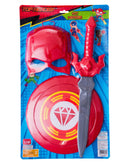 Kit Infantil Máscara Escudo Espada Flash Herói Veloz Marvel Criança Liga Justiça