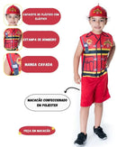 Fantasia Infantil Bombeiro com Capacete Menino Masculina Carnaval Megalomania