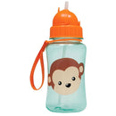 Garrafinha Infantil Canudo Silicone Animal Fun Macaquinho Laranja Buba Passeio Viagem