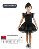 Fantasia Infantil Menina Wandinha Quarta feira Familia Addams Serie Bruxinha Carnaval Hallowen Dia Das Crianças