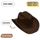 Chapéu Cowboy Marrom Boiadeiro Country Vaquejada Fazenda Festa Peão Rodeio