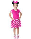 Fantasia Minnie Rosa Com Tiara Bolinhas anos 90 infantil Menina Feminina Megalomania