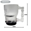 Caneca Caveira Skul Mug Base Preta 3D Vidro Fosco 500ML Churrasco Chopp Pai Presente Decoração Megalomania