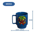Caneca Tina Avengers Marvel Comics Thor Hulk Homem Ferro Cor Azul Vingadores