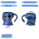 Caneca Stitch 3d 250ml Café Chá Azul Orelha Alça Disney Presente Desenho Café Porta Lapis Decorativa Presente Família Amigos