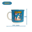 Caneca Sonic Tails Amy Knuckles Azul Amarelo Game Sega 350ml Café Leite Chá Desenho Presente