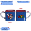 Caneca Cubo 300ml Super Mario Game Nintendo Café Leite Chá Cerâmica Presente Gamer Amigos Família