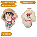 Almofada Formato Monkey 3D Luffy One Piece Textura Aveludada Anime Presente Mangá Decoração Megalomania