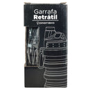 Garrafa Retrátil Longa Chaveiro Zona Criativa Preta 500ml Água Sucos Prática Escola Viagem