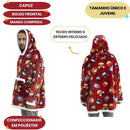 Cobertor Com Mangas Harry Potter Icons Oversized Hoodie Vermelho Juvenil Peluciado Inverno Presente Megalomania