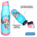 Garrafa Térmica Squeeze Space Chopper One Piece 600ML Escolar Menina Menino Volta as Aulas Inox Megalomania