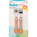 Kit Talher Bebê Introdução Alimentar Infantil Garfo + Colher Leão Buba Megalomania