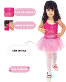 Fantasia Infantil Bailarina Dança Espetáculo Menina Saia Criança Lantejoula Festa