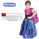 Fantasia Infantil Princesa Anna Frozen Gelo Inverno Disney Luxo Neve Festa Ponto Criativo