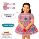 Vestido De Festa Junina Fantasia São João Xadrez Quadrilha Caipira Roxo Detalhado