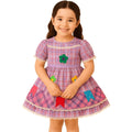 Vestido De Festa Junina Fantasia São João Xadrez Quadrilha Caipira Roxo Detalhado