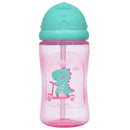 Garrafinha Dino Patinete Rosa BPA Free Com Canudinho De Silicone Buba