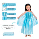 Fantasia Vestido Frozen Elsa Princesa Disney Glitter Olaf Neve Floresta Gelo Festa Infantil Menina