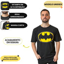 Camiseta Unissex Adulto Logo Batman Preta DC Comics Presente Geek Nerd Super Heroi Piticas Oficial