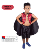 Fantasia Dracula Infantil Menino Criança Morcego Colete Calça Capa Halloween Festa Carnaval