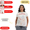 Camiseta Baby Look Looney Tunes Branco Desenho Animado Adulto Feminino Exclusivo