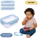 Kit 3 Potinhos Hermético Azul Bebê Papinha Alimentos Buba Organização Maternidade Frutas