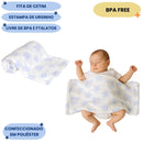 Mantinha Soninho Do Bebê Azul Confortável Quentinha Berço Carrinho Frio Passeio Aconchego Menino Megalomania