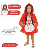 Fantasia Chapeuzinho Vermelho Capuz Infantil Festa Lobo Floresta Menina Completa Disney
