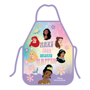 Avental PEVA Princesas Disney Infantil Cozinha Arte Pintura Meninas Resistente Ajustável Lavável