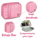 Kit Mochila Carrinho Holográfica Rebecca Bonbon Rosa Claro Estojo Box Holográfico Meninas Juvenil Escolar Clio Megalomania