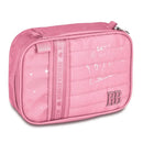Kit Mochila Costas Rebecca Bonbon Holográfica Rosa Claro Estojo Box Escolar Juvenil Meninas Clio Megalomania