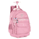Kit Mochila Carrinho Holográfica Rebecca Bonbon Rosa Claro Estojo Box Holográfico Meninas Juvenil Escolar Clio Megalomania