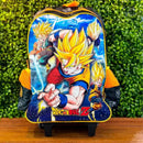 Mochila de Rodinha Dragon Ball Z Infantil Escolar Goku Menino Anime Dragon Ball Super Saiyajin Oficial Clio Megalomania