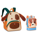 Kit Mochila de Carrinho Laranja Bolsa Mala Lancheira Térmica Duas Alças Escolar Infantil Clio Megalomania