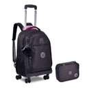 Kit Mochila Carrinho Rebecca Bonbon Preto Estojo Box Escolar Juvenil Meninas Feminino Clio Megalomania