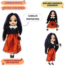 Boneca Infantil Vavá Bruxinha Encantada Menina Criança Wandinha Halloween Família Addams Diversão Ponto Criativo