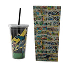Copo Plástico Tampa Canudo 400ml Batman e Robin Running DC Comics Presente Amigo