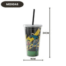 Copo Plástico Tampa Canudo 400ml Batman e Robin Running DC Comics Presente Amigo