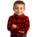 Camisa Xadrez Flanelada Infantil Juvenil Manga Longa Fantasia Flanela Festa Junina Caipira São João