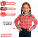 Fantasia Camisa Xadrez Festa Junina Feminina Infantil Manga Comprida Caipira São João