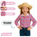 Fantasia Camisa Xadrez Festa Junina Feminina Infantil Manga Comprida Caipira São João