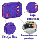 Kit Mochila Costas Rebecca Bonbon Roxa Estojo Box Juvenil Escolar Meninas Feminino Clio Megalomania