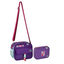 Kit Lancheira Térmica Estojo Box Roxo Lanche Escolar Lápis Juvenil Feminino Clio Megalomania