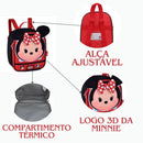 Kit Mochila De Costas TsumTsum Minnie Disney Infantil Escolar Meninas Lancheira Térmica Espaçosa