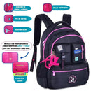 Kit Mochila De Costas e Lancheira Térmica Luluca Preto Escolar Juvenil Feminino Estilosa Volta As Aulas