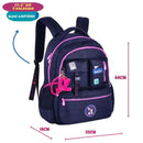 MOCHILA DE COSTAS LULUCA PRETO ROSA AZUL 17,5" LU24636 Megalomania