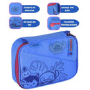 Estojo Box Tsum Tsum Stitch Disney Escolar Juvenil Original 36 Elastico 100 Pens Colegial