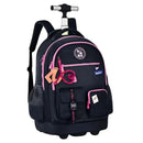 Mochila Carrinho Rodinha Luluca Bolsa Mala Escolar Viagem Preto Rosa Azul Juvenil Adolescente Chaveiros Personalizados Clio Megalomania