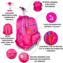 Mochila Carrinho Rodinha Luluca Bolsa Mala Escolar Viagem Preto Rosa Azul Juvenil Adolescente Chaveiros Personalizados Clio Megalomania