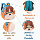 Mochila De Costas Cachorro Infantil Unissex Azul Vermelho Laranja Escolar Meninos Meninas